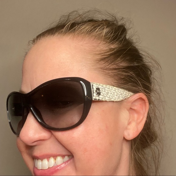 Chanel Black & White Tweed Sunglasses - Picture 2 of 12